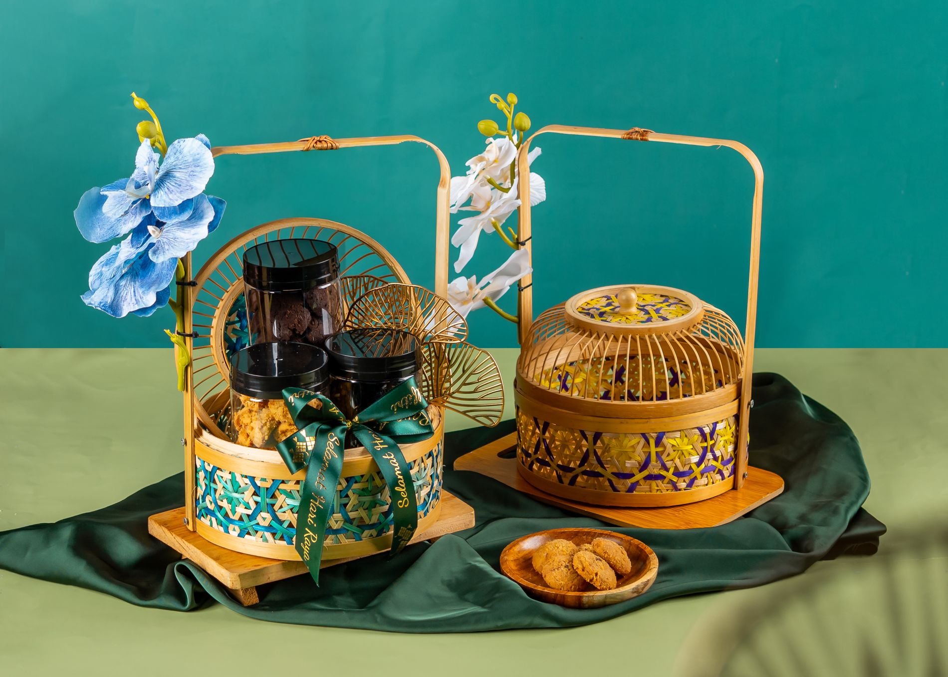 Woven baskets and keepsake jars